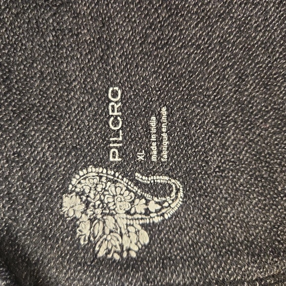 Pilcro x Anthropologie V Neck Cropped Short Sleeve Sweatshirt Top Gray Size XL - Picture 7 of 9